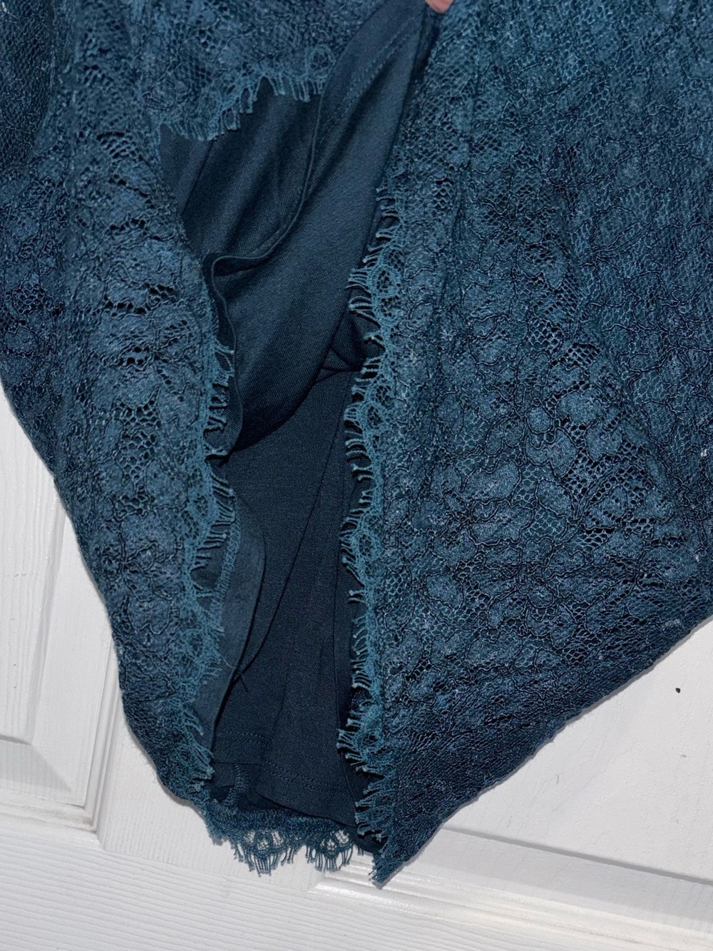 Aritzia Babaton Rafael Lace Mini Dress Dark Teal Formal Size 4 - Picture 11 of 16